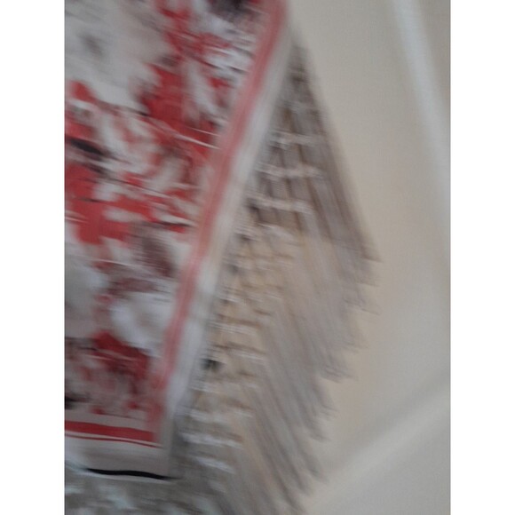 Western Scarf/ Shawl Orange Base With Frinnge Border.  2X. B10 - Picture 4 of 7